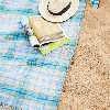 Шерстяной плед с непромокаемой подкладкой для пикников Picnic - Cottage Blue/Navy