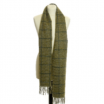 Фото английского пледа Шотландский шарф из шерсти ягнёнка Lambswool Scarf Hoy Check. Пледы из овечьей шерсти..