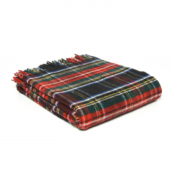 Фото английского пледа Шотландский шерстяной плед Tartan - Black Stewart. Пледы из овечьей шерсти..