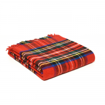Фото английского пледа Шотландский шерстяной плед Tartan - Royal Stewart. Пледы из овечьей шерсти..